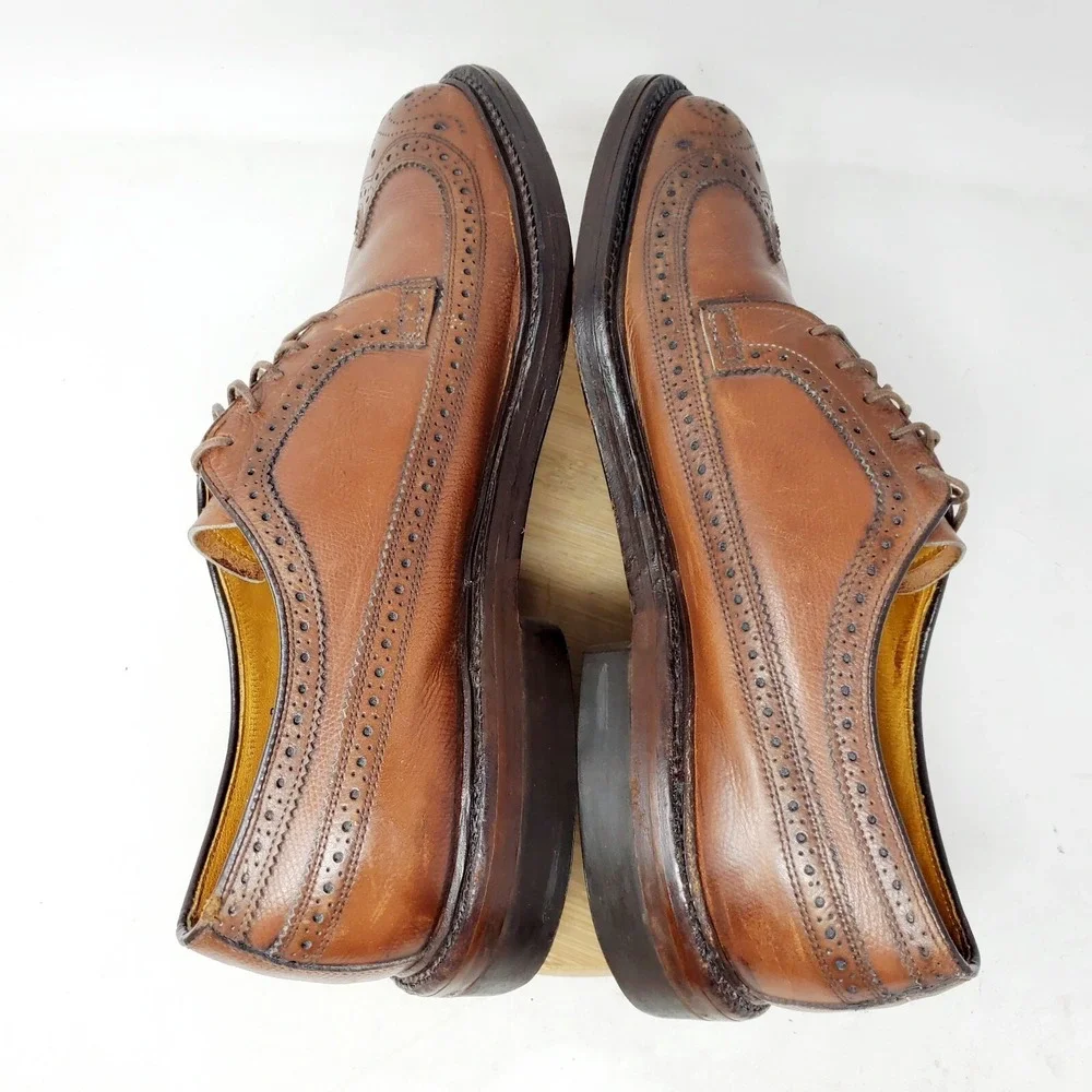 Keith Highlander Shoes Mens 10 Brown‎ Leather Wingtip Longwing Full Brogue Derby